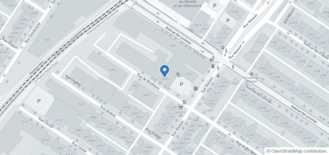 Carte — 5425 rue de Bordeaux, Montréal